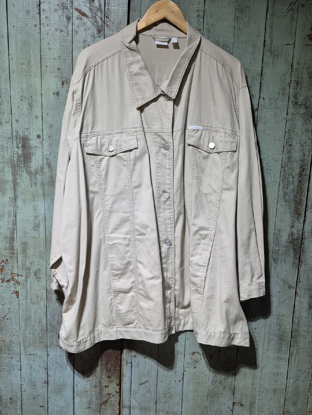 Ulla Popken Beige Button-Front Jacket